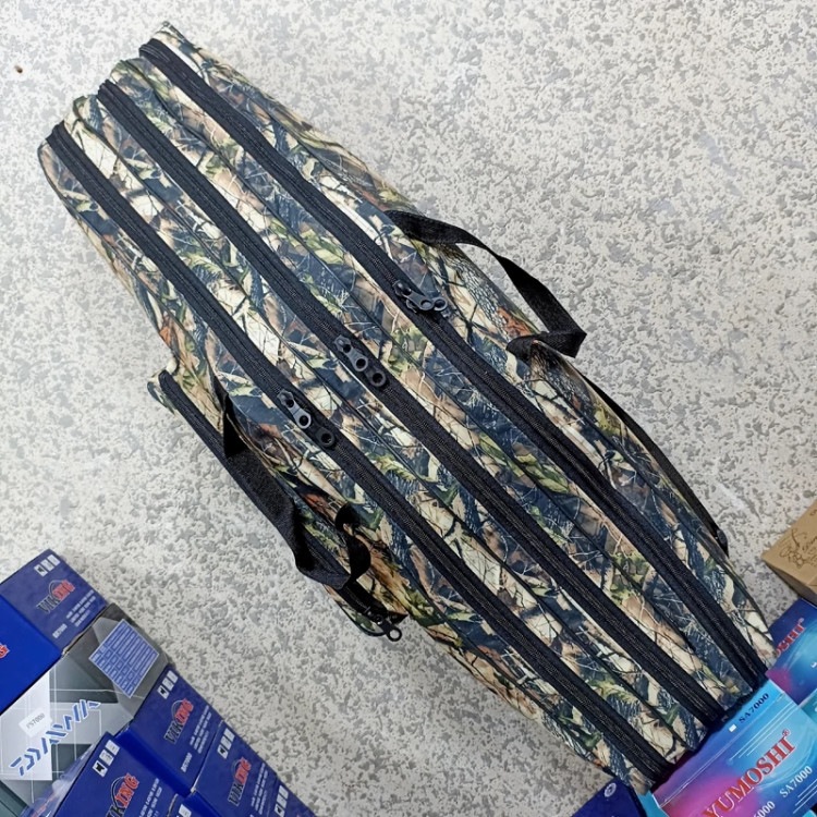 کیف ماهیگیری سه زیپ 90 سانت برزنتی کیف ماهیگیری مناسب چوب ماهیگیری و چرخ ماهیگیری