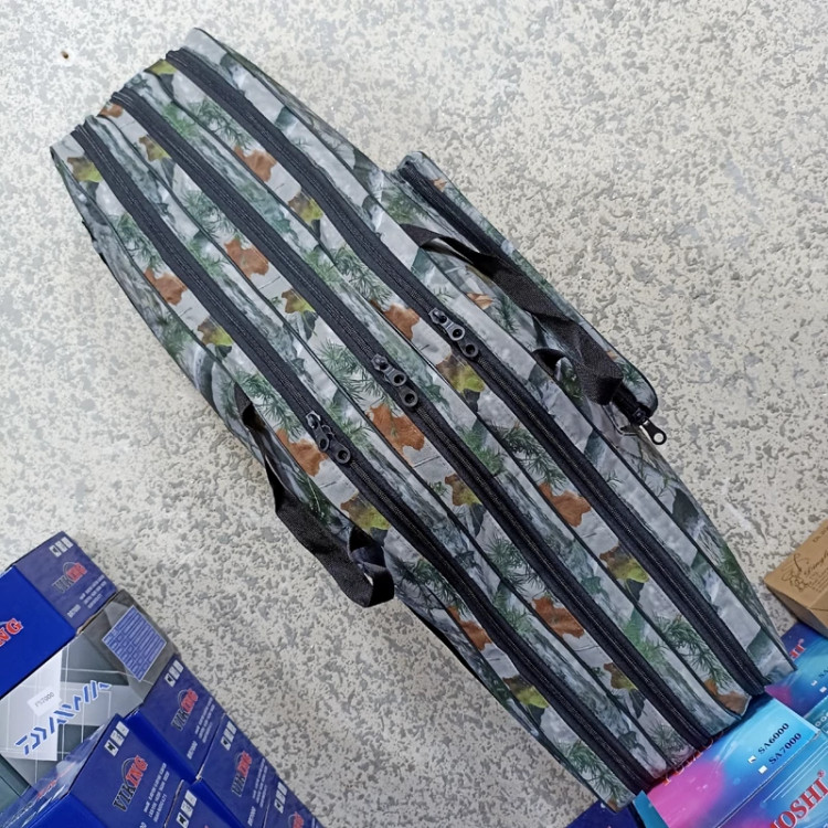 کیف ماهیگیری سه زیپ 90 سانت برزنتی کیف ماهیگیری مناسب چوب ماهیگیری و چرخ ماهیگیری