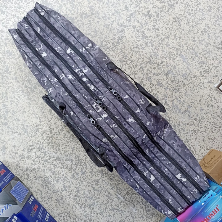 کیف ماهیگیری سه زیپ 90 سانت برزنتی کیف ماهیگیری مناسب چوب ماهیگیری و چرخ ماهیگیری