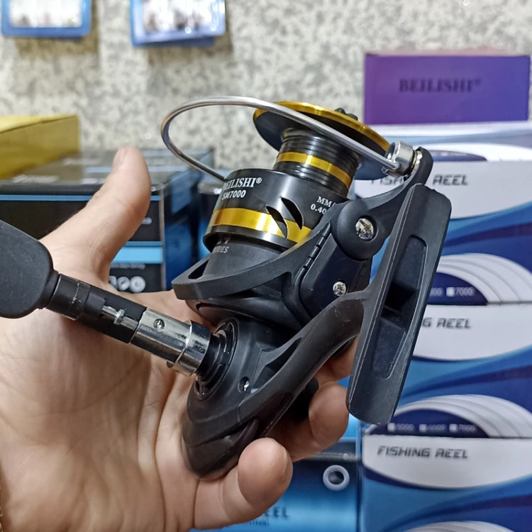 چرخ ماهیگیری 7000 برند بیلیش مدل SM7000 مناسب برای چوب ماهیگیری لنسر ماهیگیری