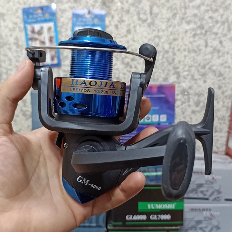 چرخ ماهیگیری 6000 برند فیشینگ ریئل مدل GM6000 مناسب برای چوب ماهیگیری لنسر ماهیگیری