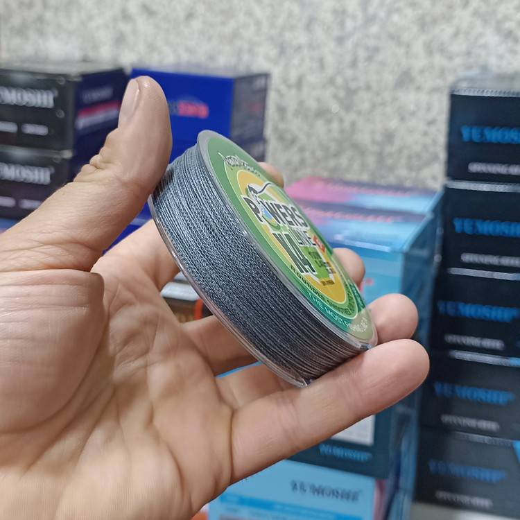 نخ ماهیگیری ابریشمی 100 متری برند پاور لاین 4 لایه مناسب چرخ ماهیگیری و چوب ماهیگیری