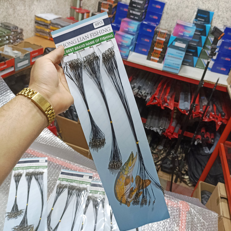 سیم بکسل ماهیگیری با سه سایز مختلف سیم بکسل هرزگرد دار و قفل دار