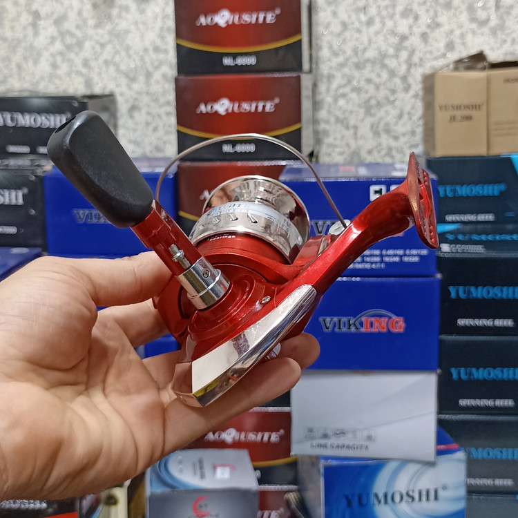 چرخ ماهیگیری 6000 برند اکوستی مدل NL red 6000 مناسب برای چوب ماهیگیری لنسر ماهیگیری