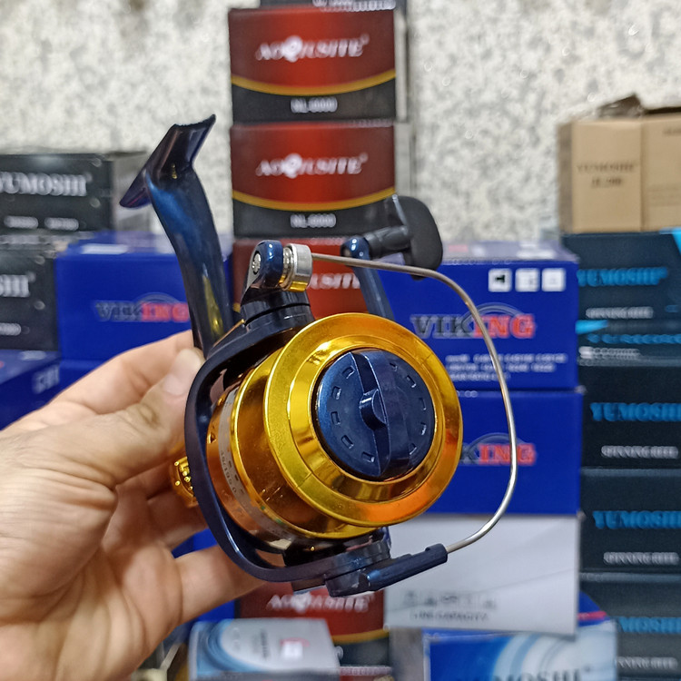 چرخ ماهیگیری 7000 برند آلبااستار مدل YE gold 7000 مناسب برای چوب ماهیگیری لنسر ماهیگیری